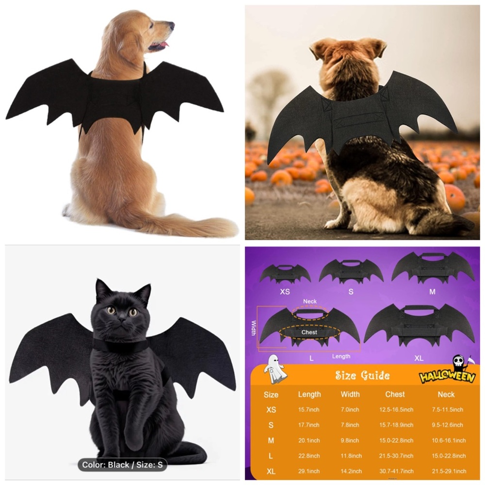 New felt animals Halloween / cos play bat wings black felt style wing various sz